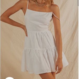 Peppermayo white love signs linen dress
